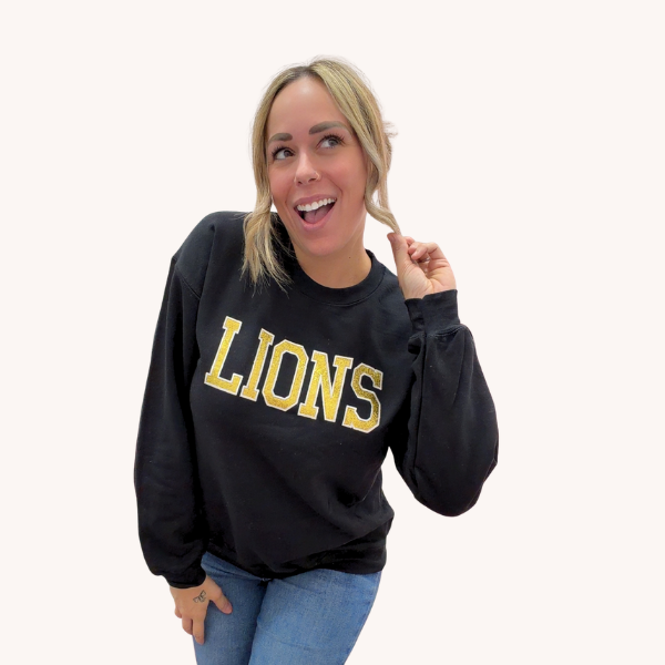 LIONS Embroidered Sparkle Crew|5694