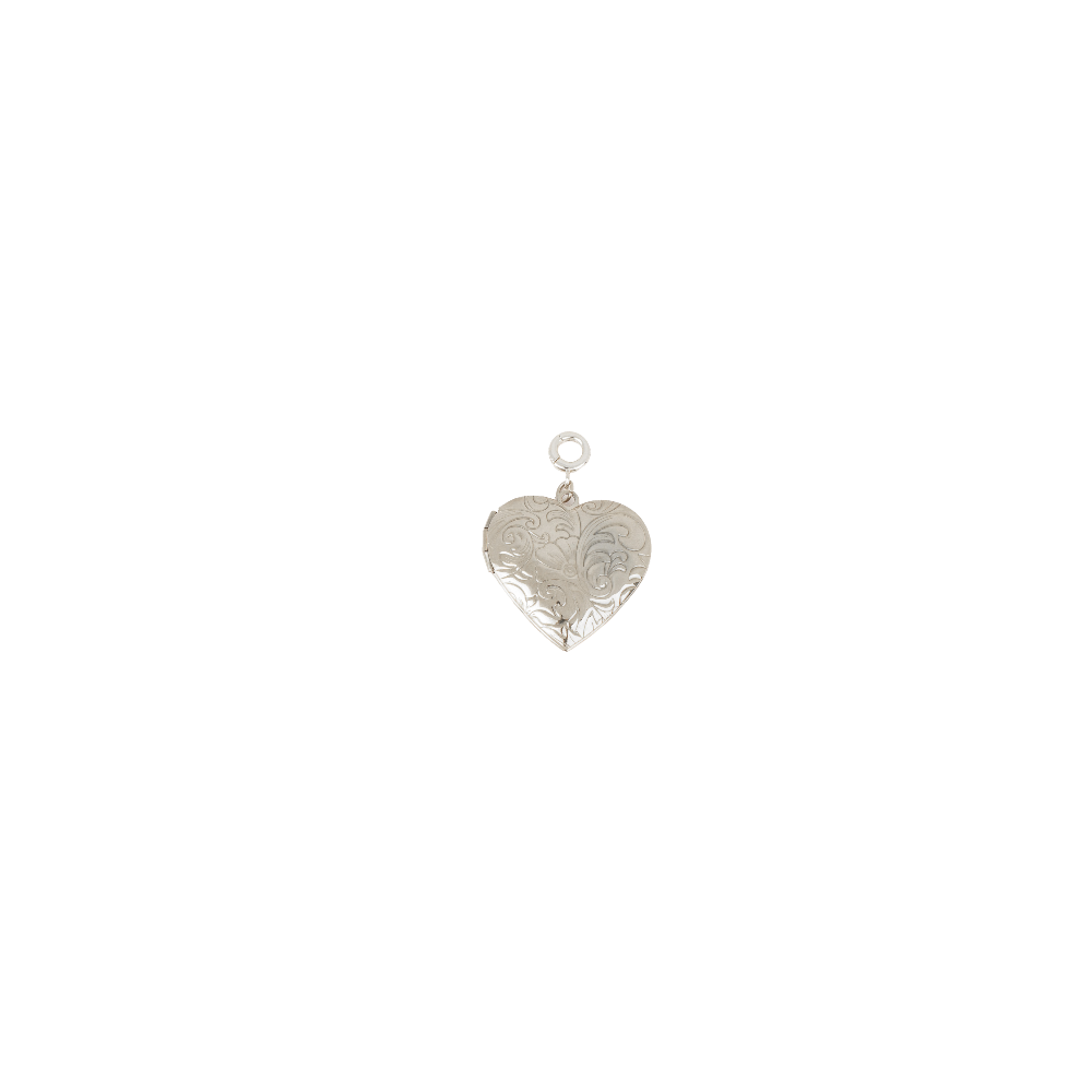 Heart Locket Charm - Silver|1411