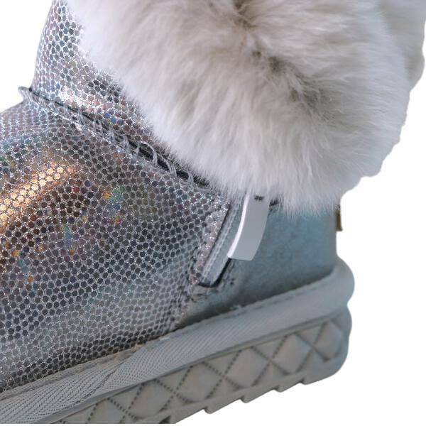 Fur Trim Glitter Boot