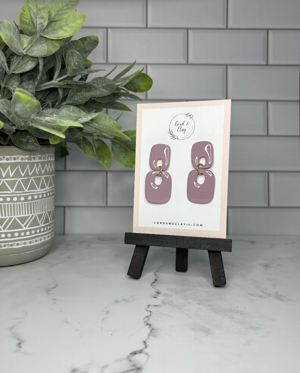 Purple No Drill Rectangle Dangles|7601