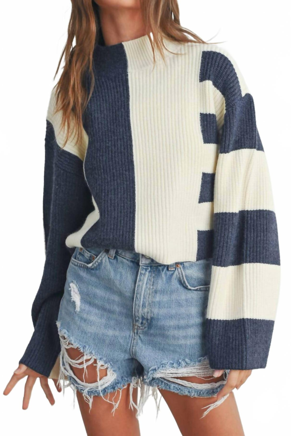 Mockneck Colorblock Sweater|1793