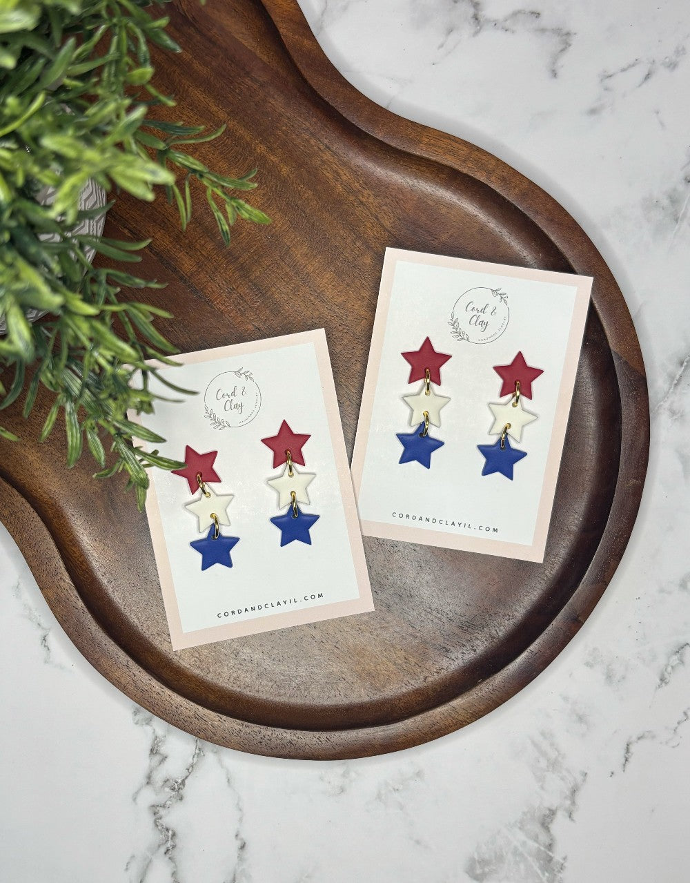 Red, White, and Blue Star Dangles|7921