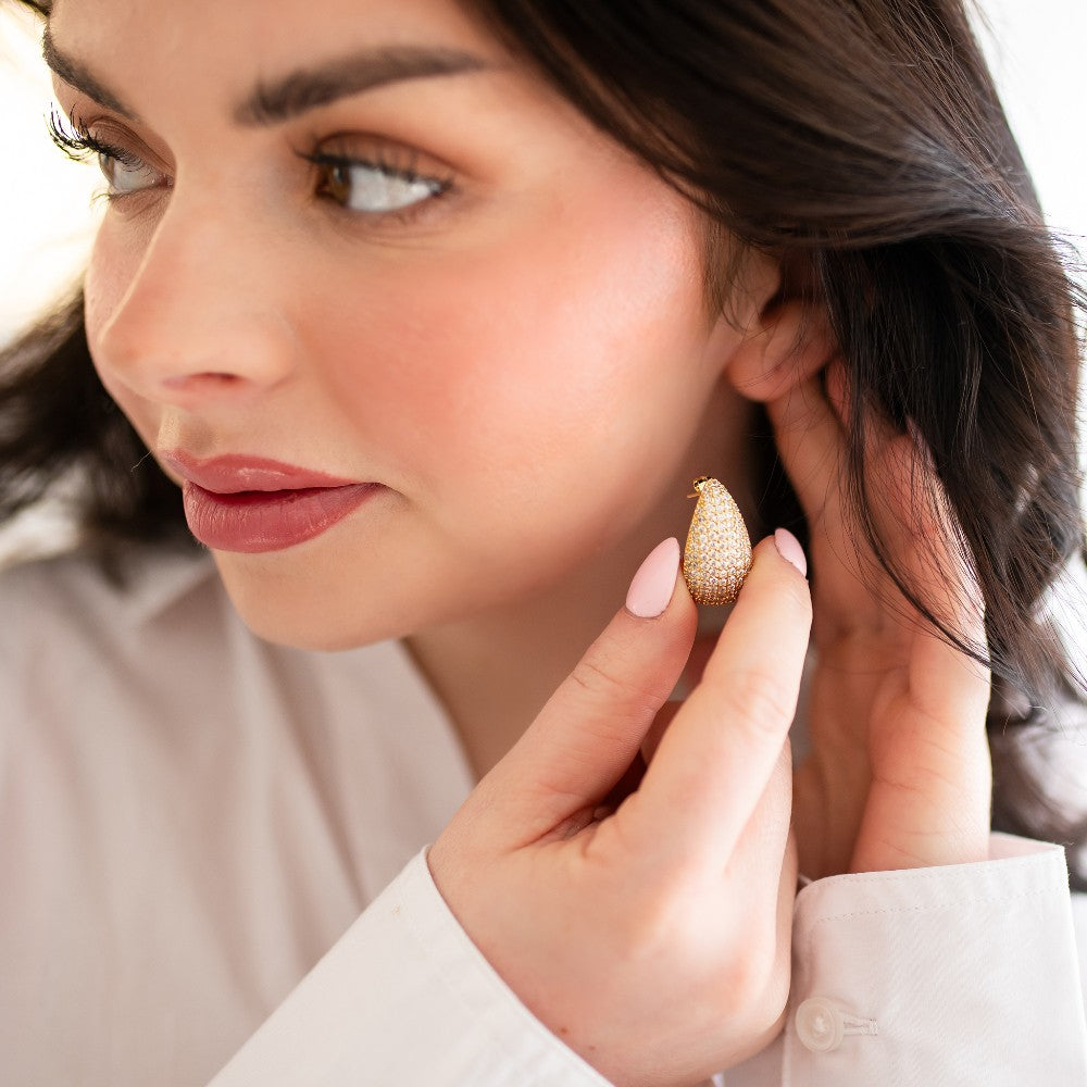 Quincy Pave Drop Earrings|1323