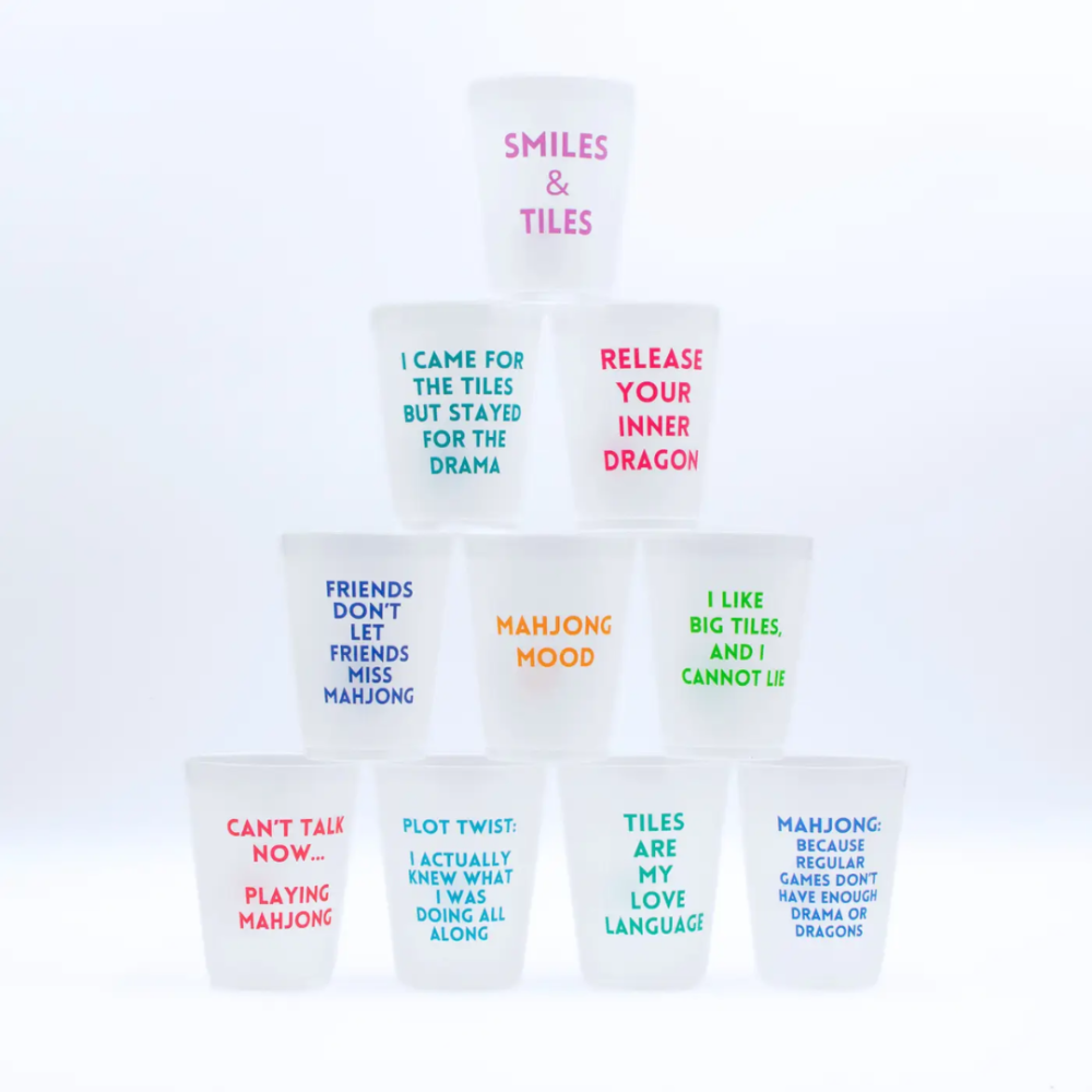 Mahjong Frosted Cups | 10 Different Designs|8261