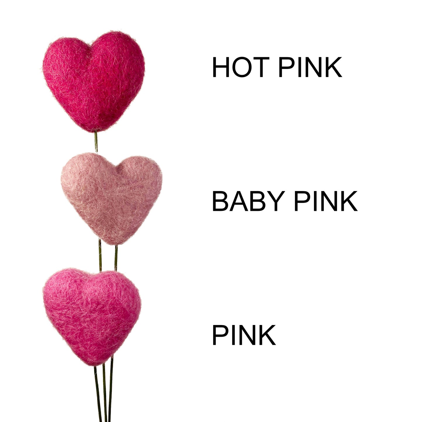 Felt Heart Ornament - Baby Pink