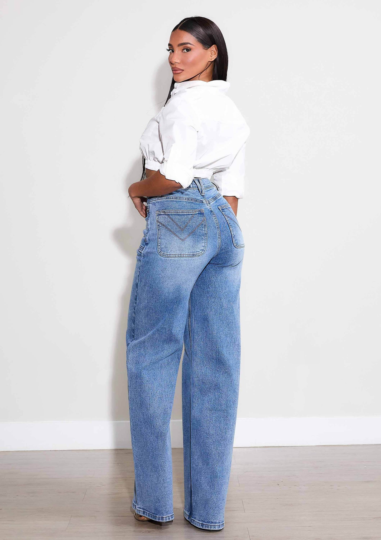 Meg Wide Leg Rigid W/ Comfort Stretch Denim