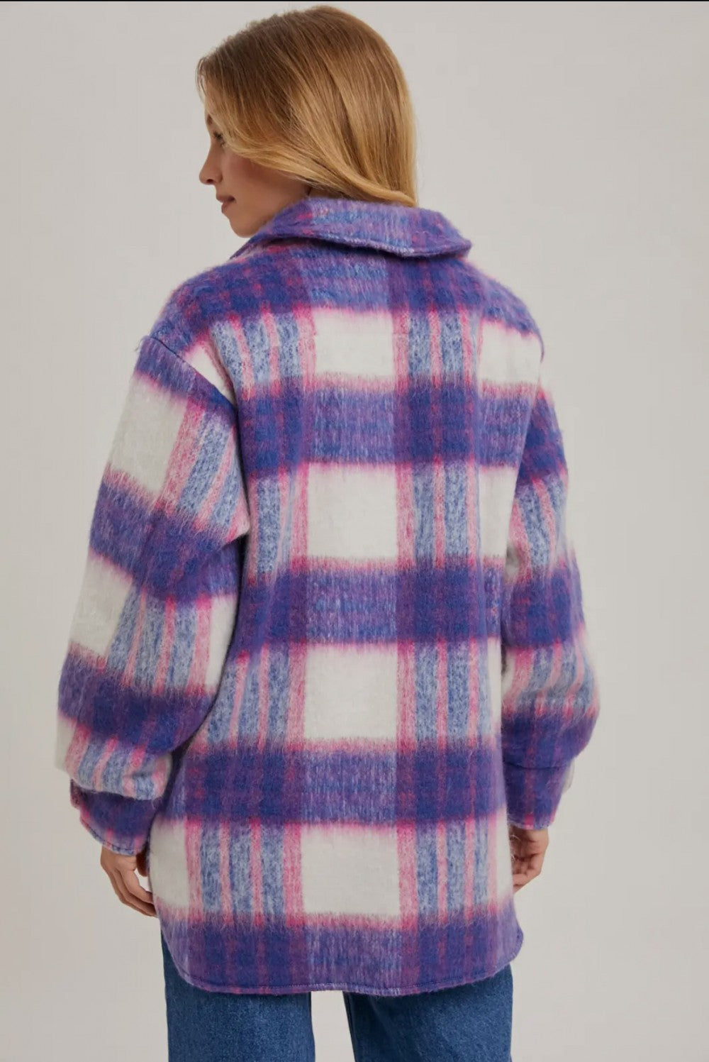 Brushed Flannel Plaid Shacket|912