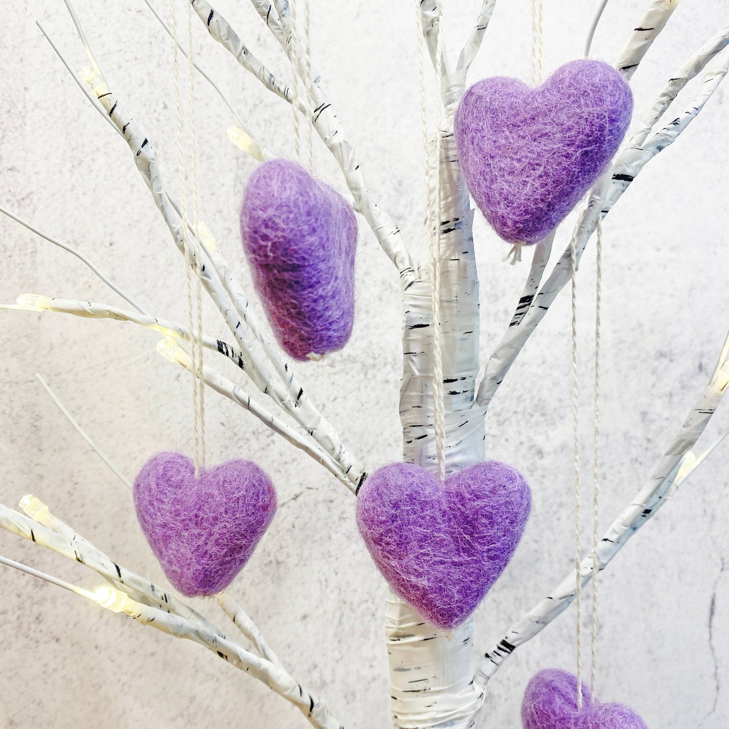 Felt Heart Ornament - Lavender