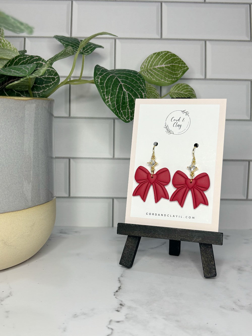 Cherry Pie Heart Ribbon Dangles NF|5215