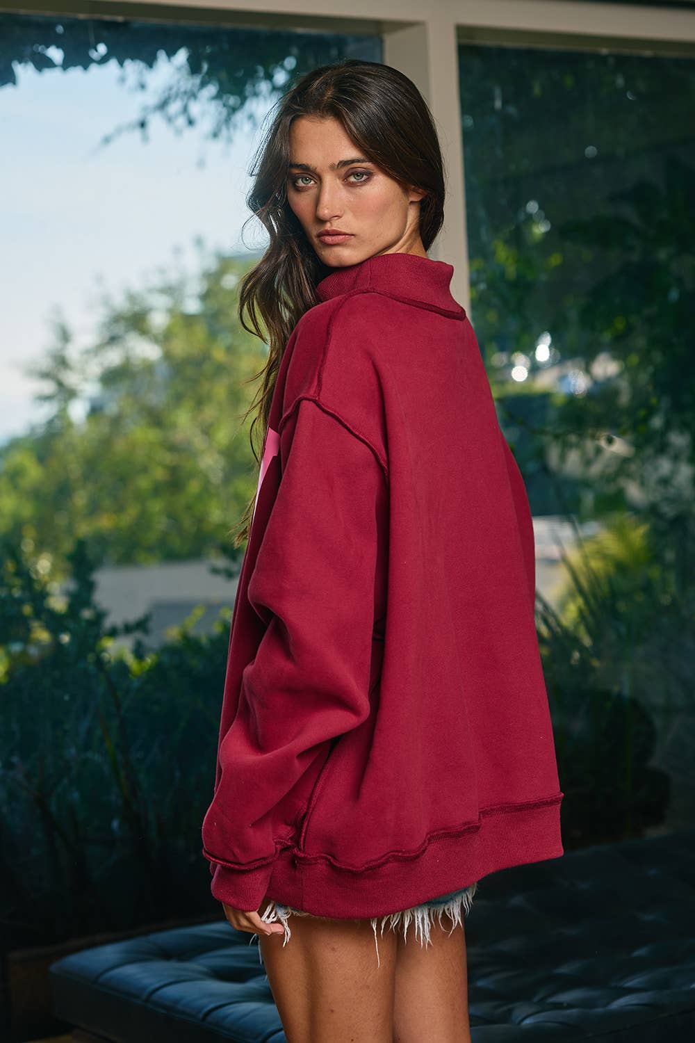 'DILLY DALLY' Mockneck Sweatshirt