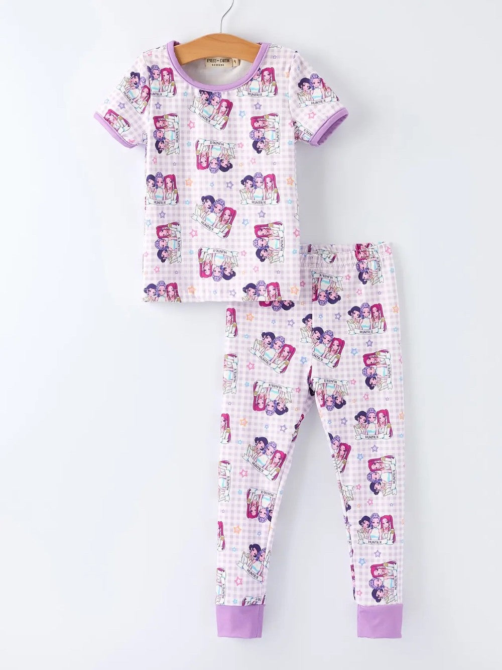 Purple Plaid Girl Pajama Set|8706