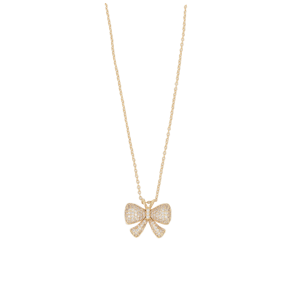 Bubble Bow Necklace Gold|1240