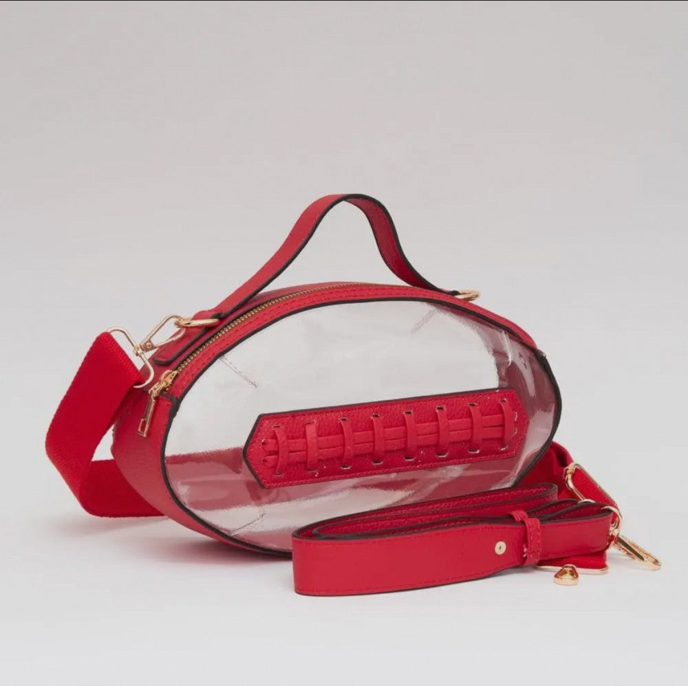 Clear Gameday Football Stitch Detail Crossbody Bag|927