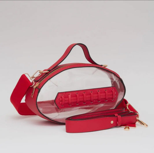 Clear Gameday Football Stitch Detail Crossbody Bag|927