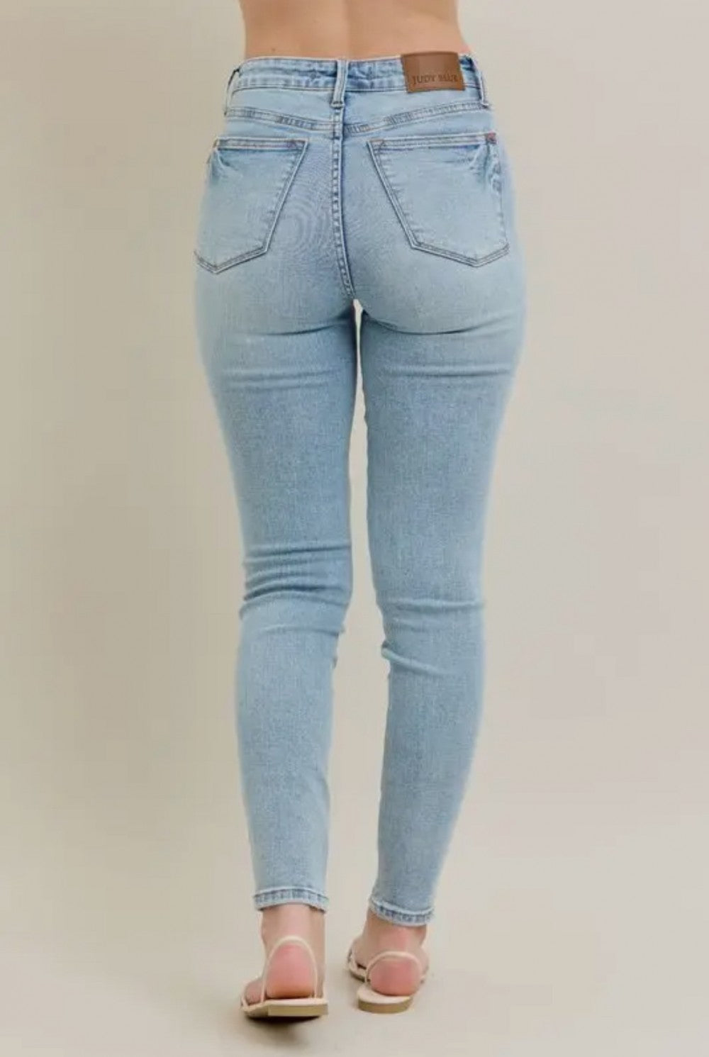 Mid Rise Tummy Control Vintage Wash Skinny|944