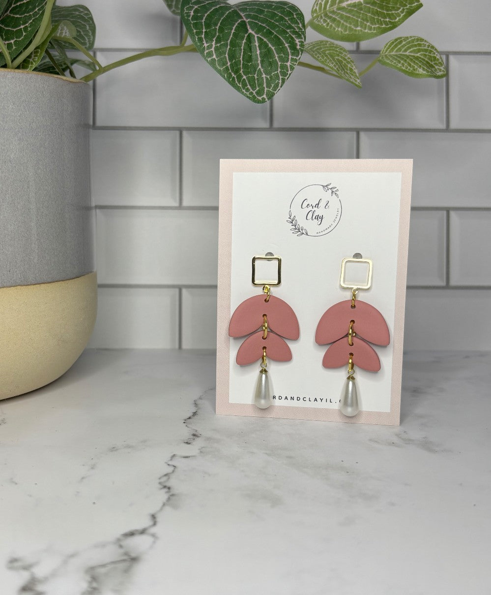 Pink Bubbly Pearl Dangles|1589