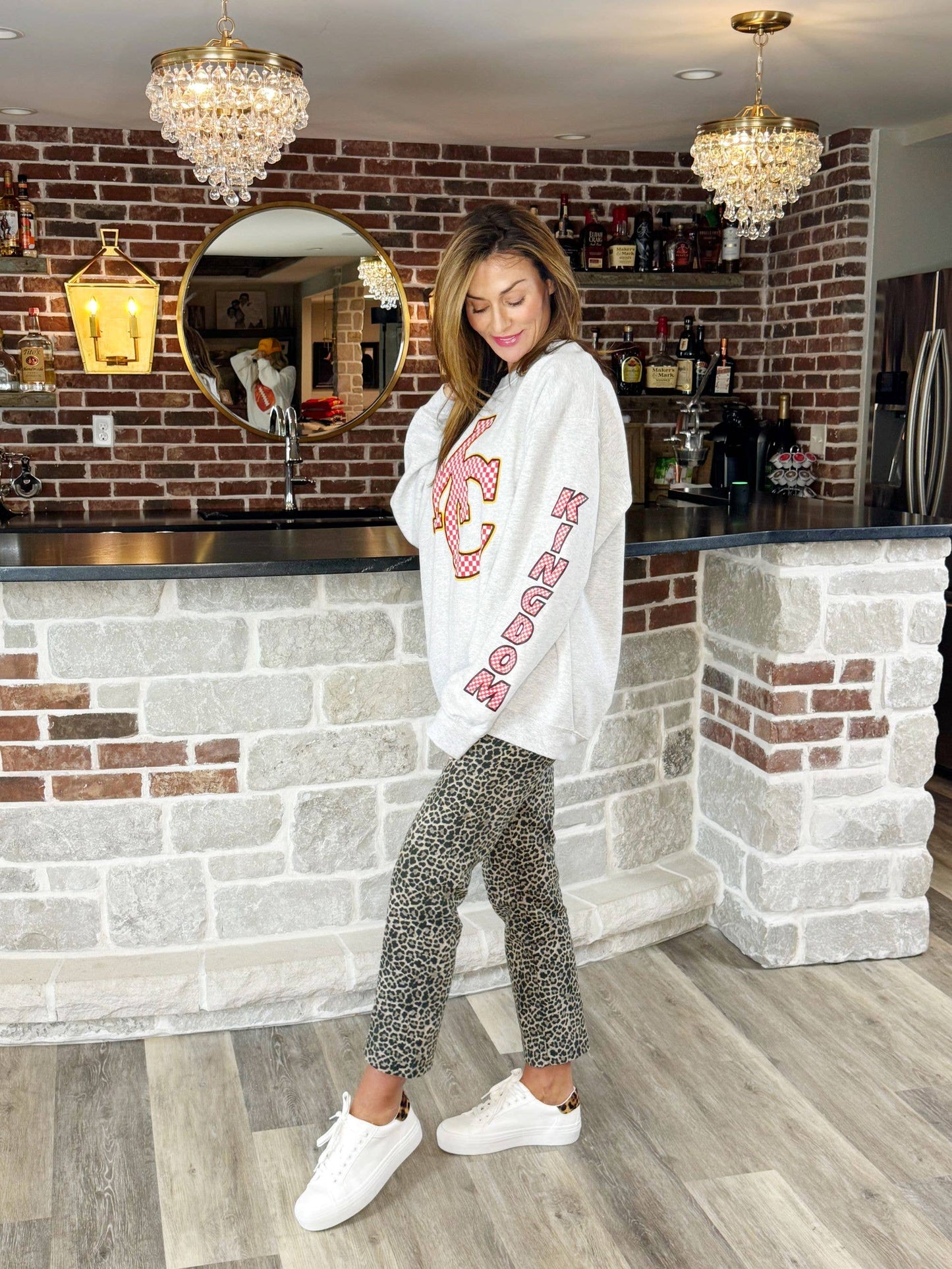 Checkered KC Football Sweatshirt