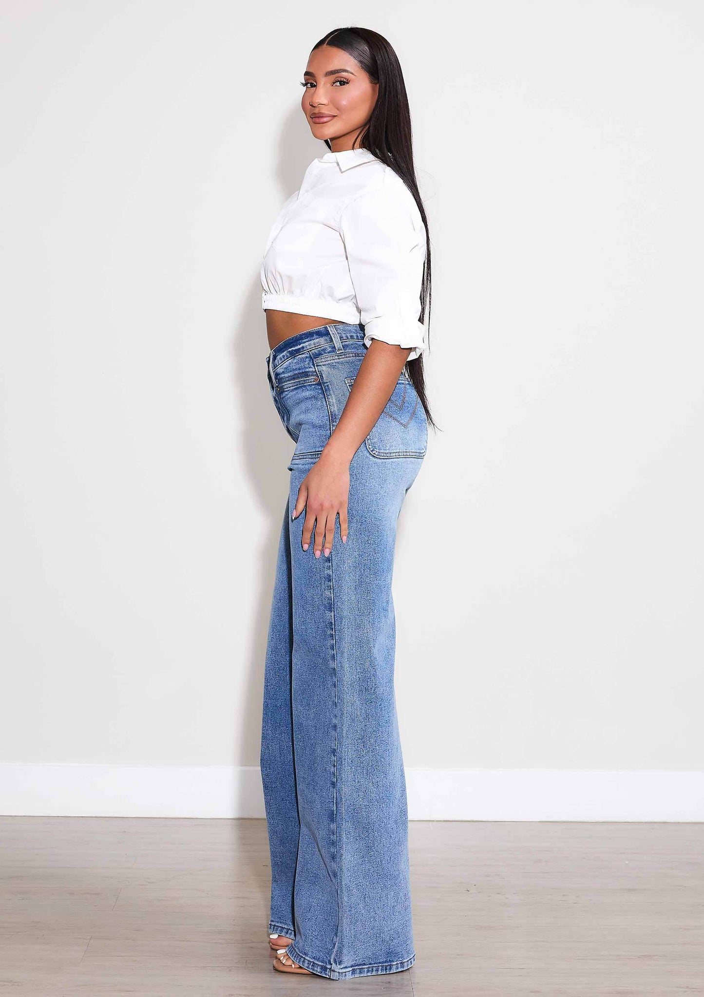 Meg Wide Leg Rigid W/ Comfort Stretch Denim