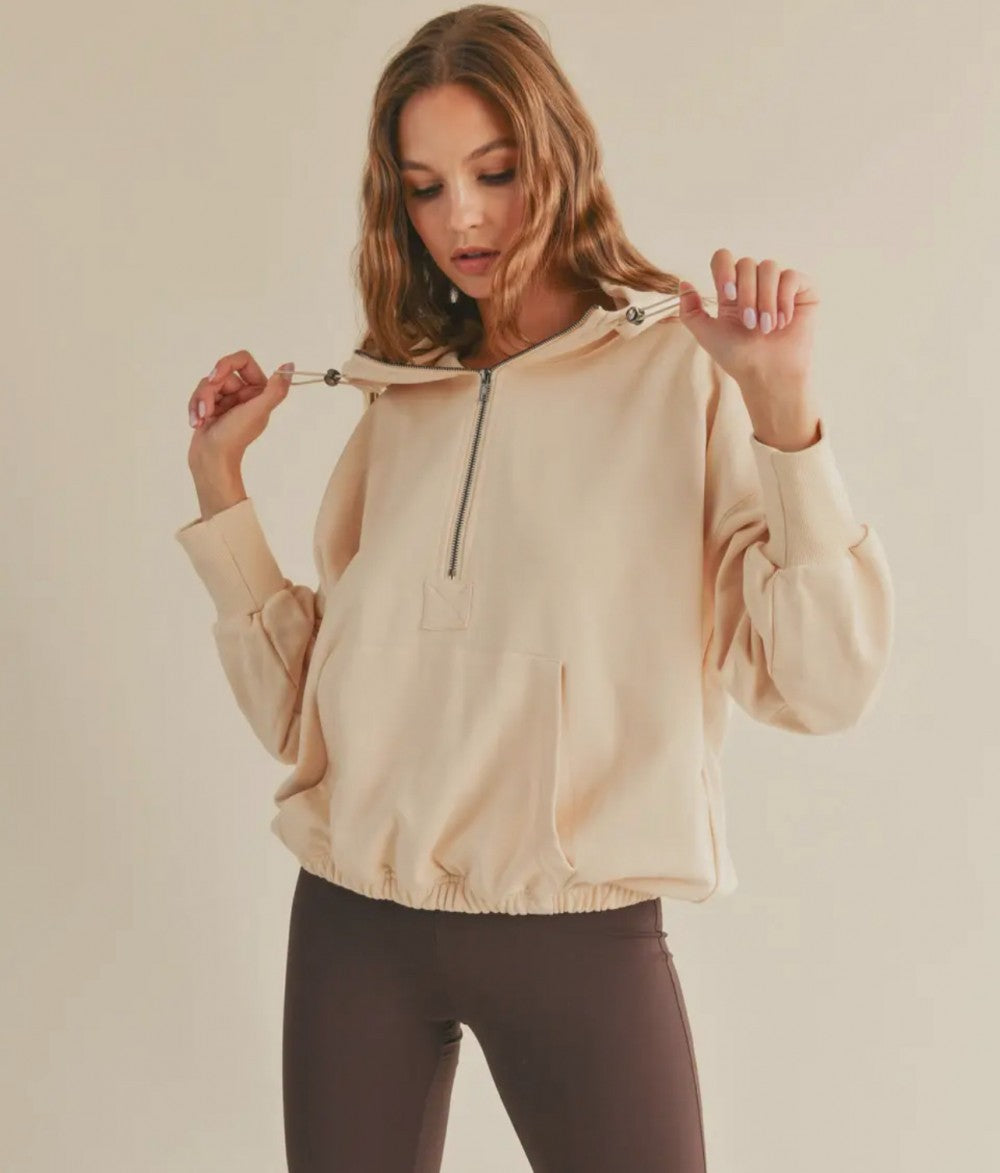 Kimberly Cream Hooded Pullover|1824