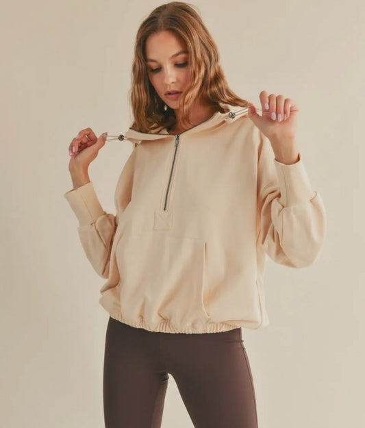 Kimberly Cream Hooded Pullover|1824