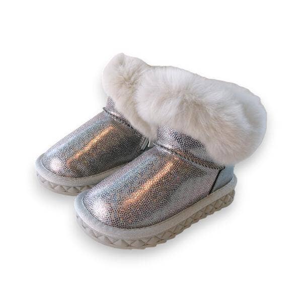 Fur Trim Glitter Boot