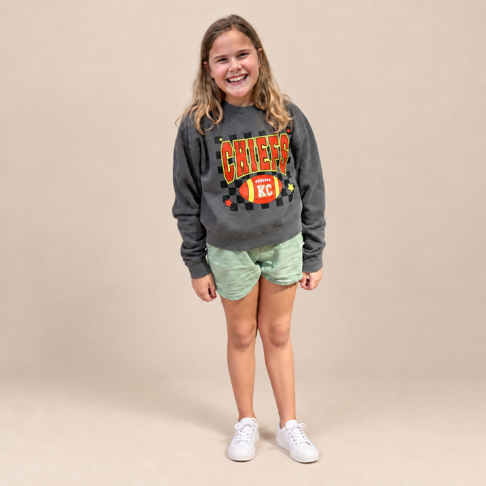 Chiefs Check Cropped Crew|9004