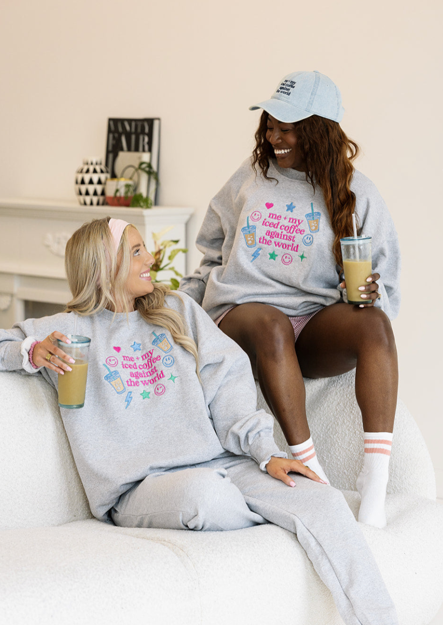 Me And My Iced Coffee Embroidered Sweatshirt
