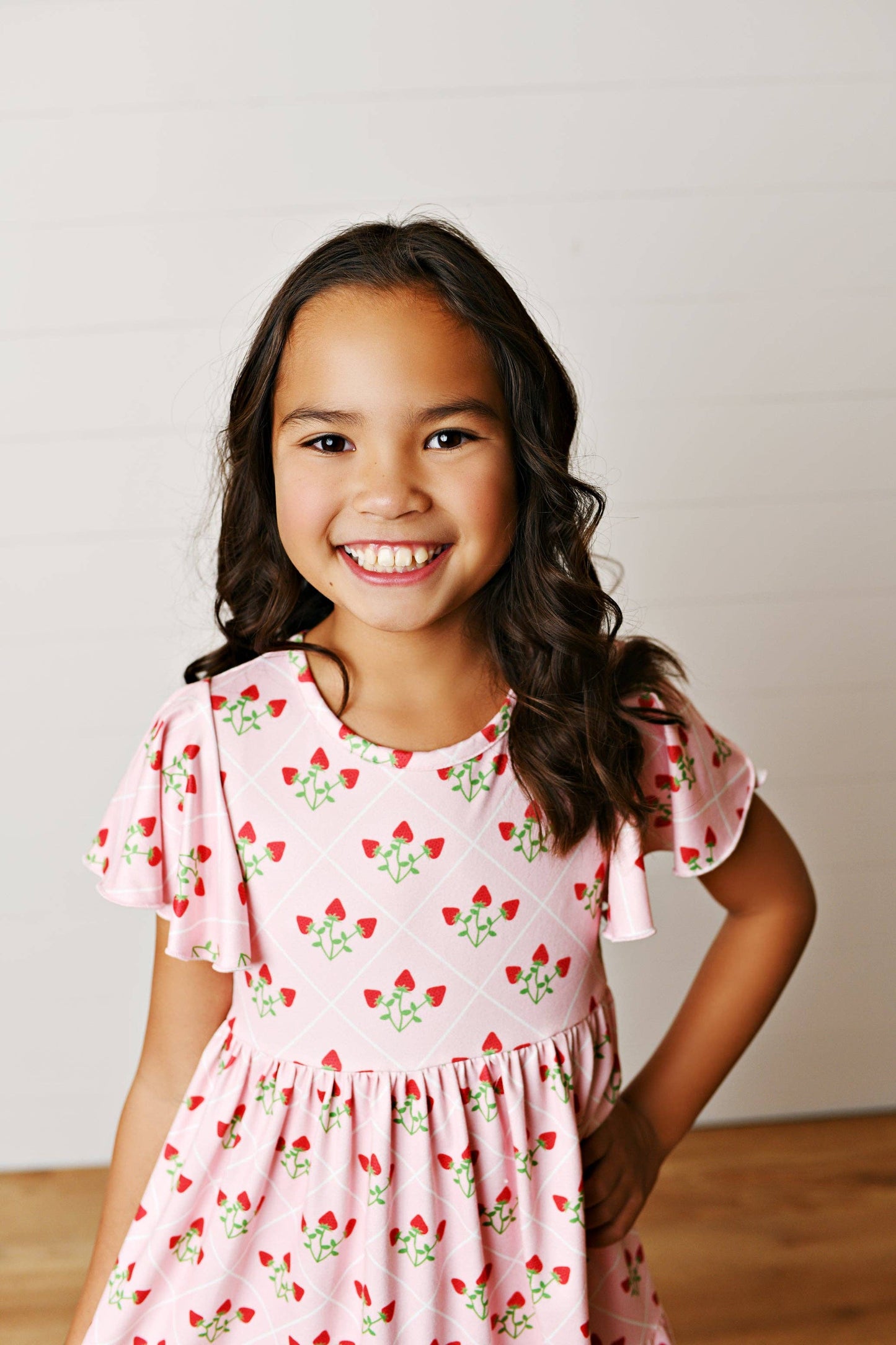 Emmy Pink Strawberry Twirl Dress