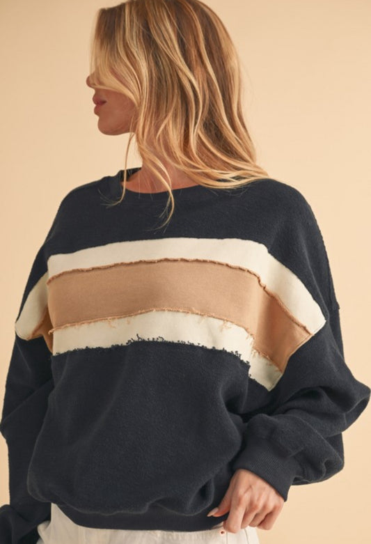 Navy Terry Cloth Sweatshirt|7