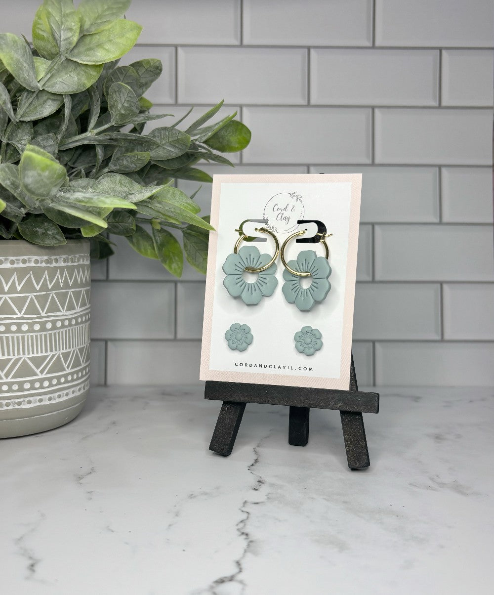 MOMMY & ME Blue Flower Earring Set - NF|7603