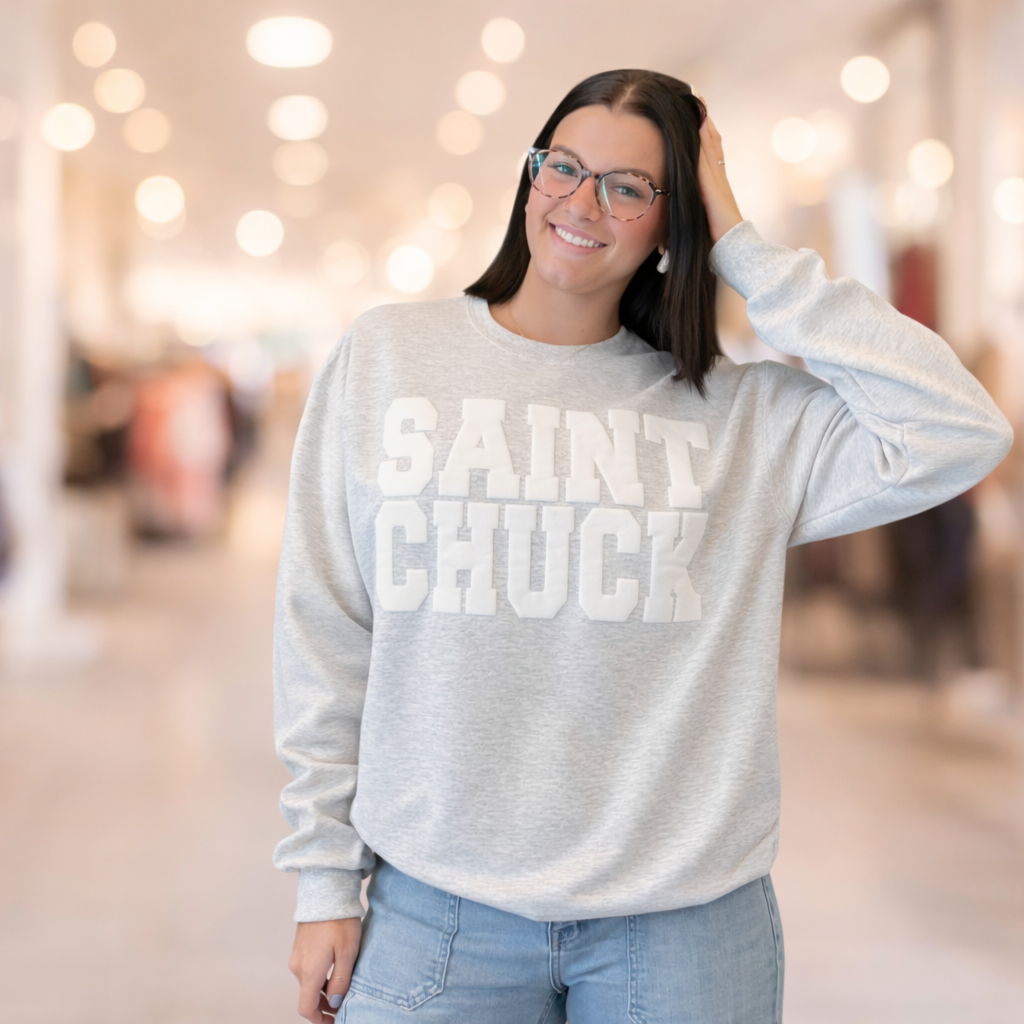 Saint Chuck Puff Crew - Ash & White