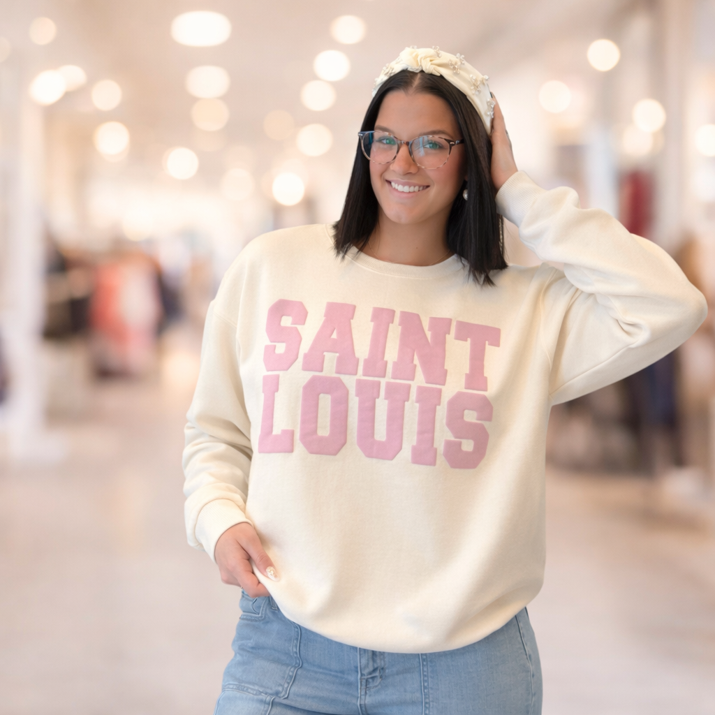Saint Louis Puff Crew - Cream & Baby Pink