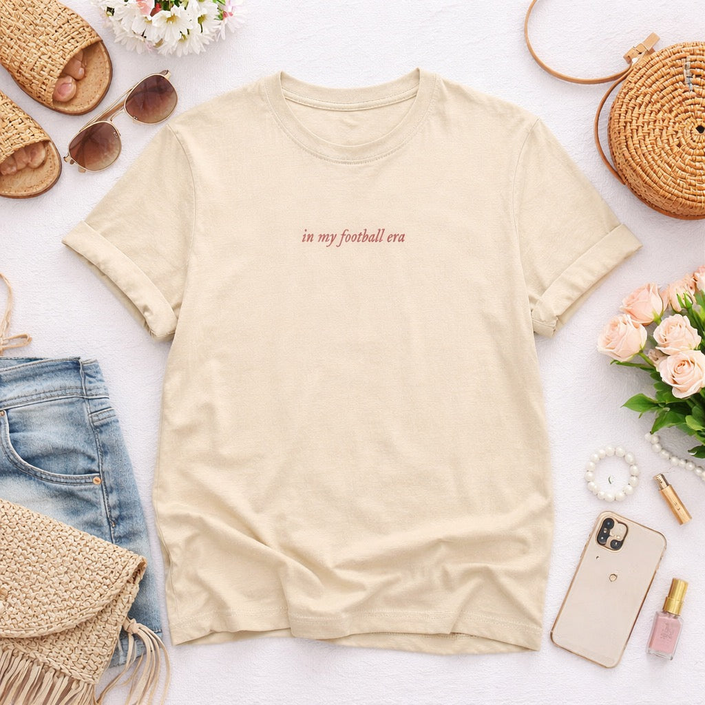 SALE In My Football Era Tee Ivory