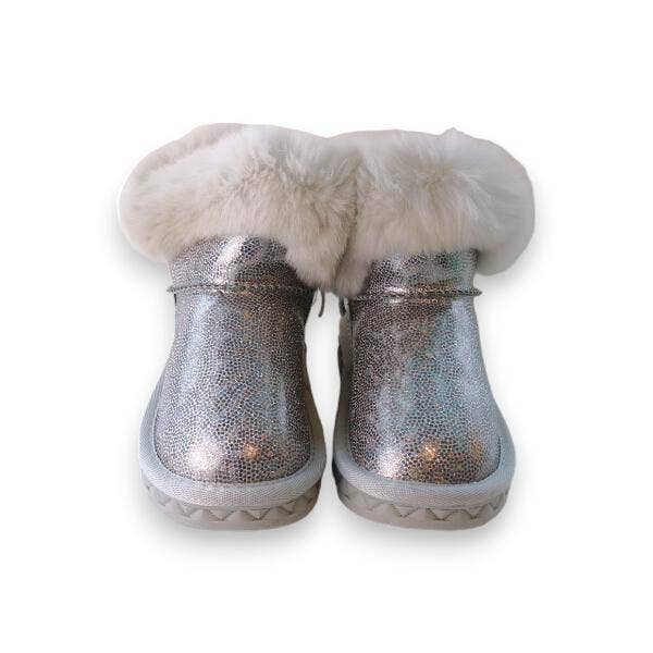 Fur Trim Glitter Boot