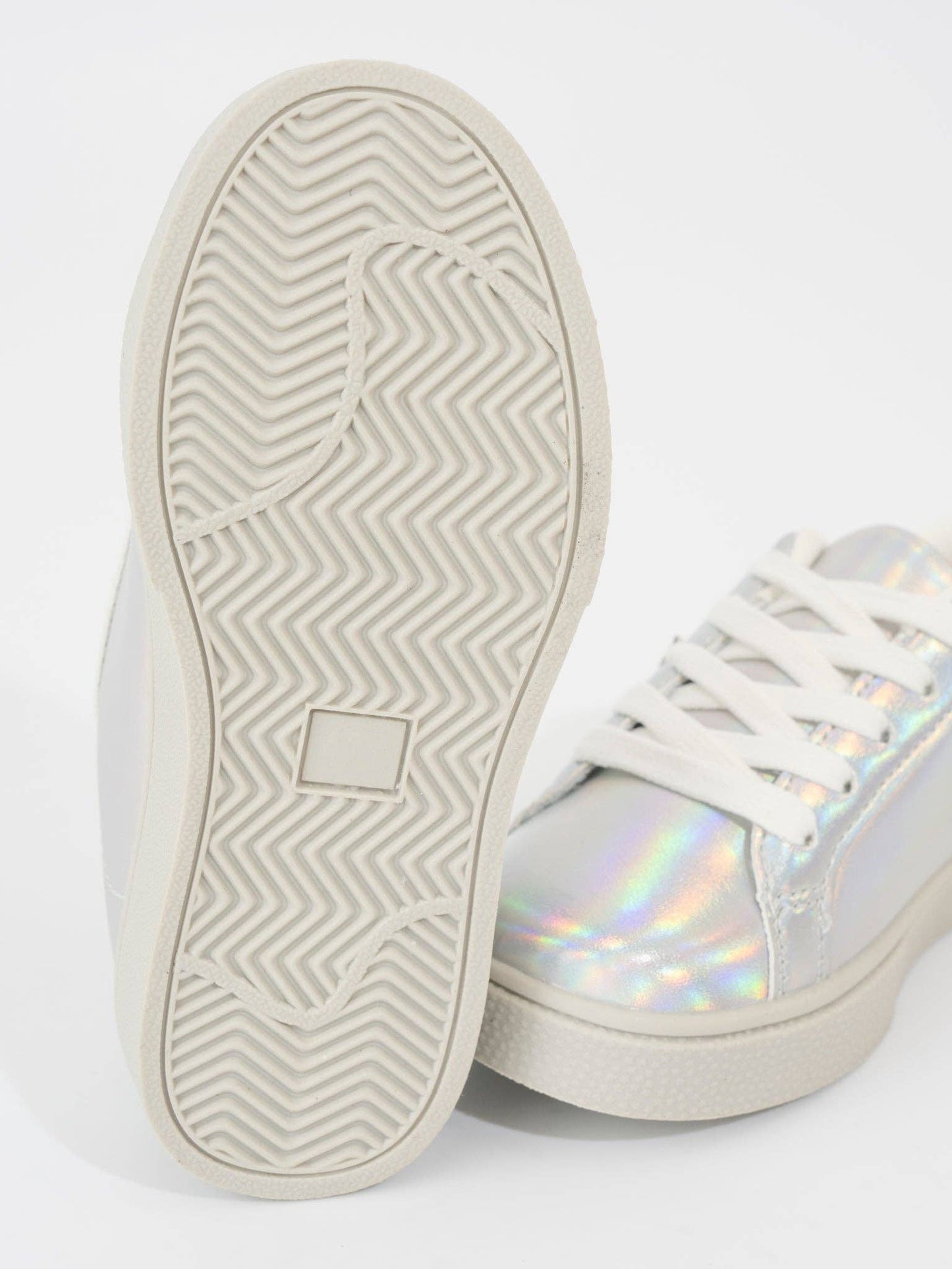 Girls' Holographic Sparkle Star Sneaker - Silver