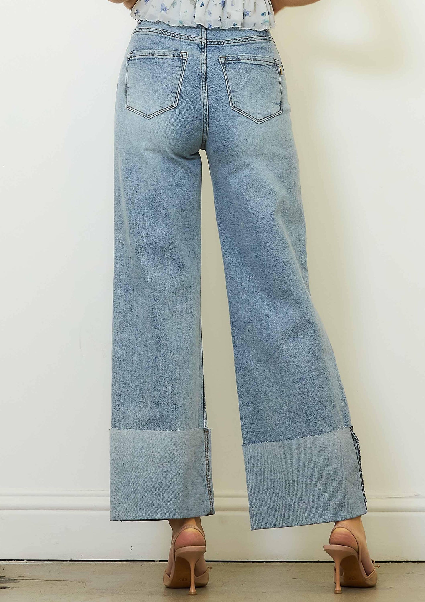 Zoe Wide Leg Distressed Denim