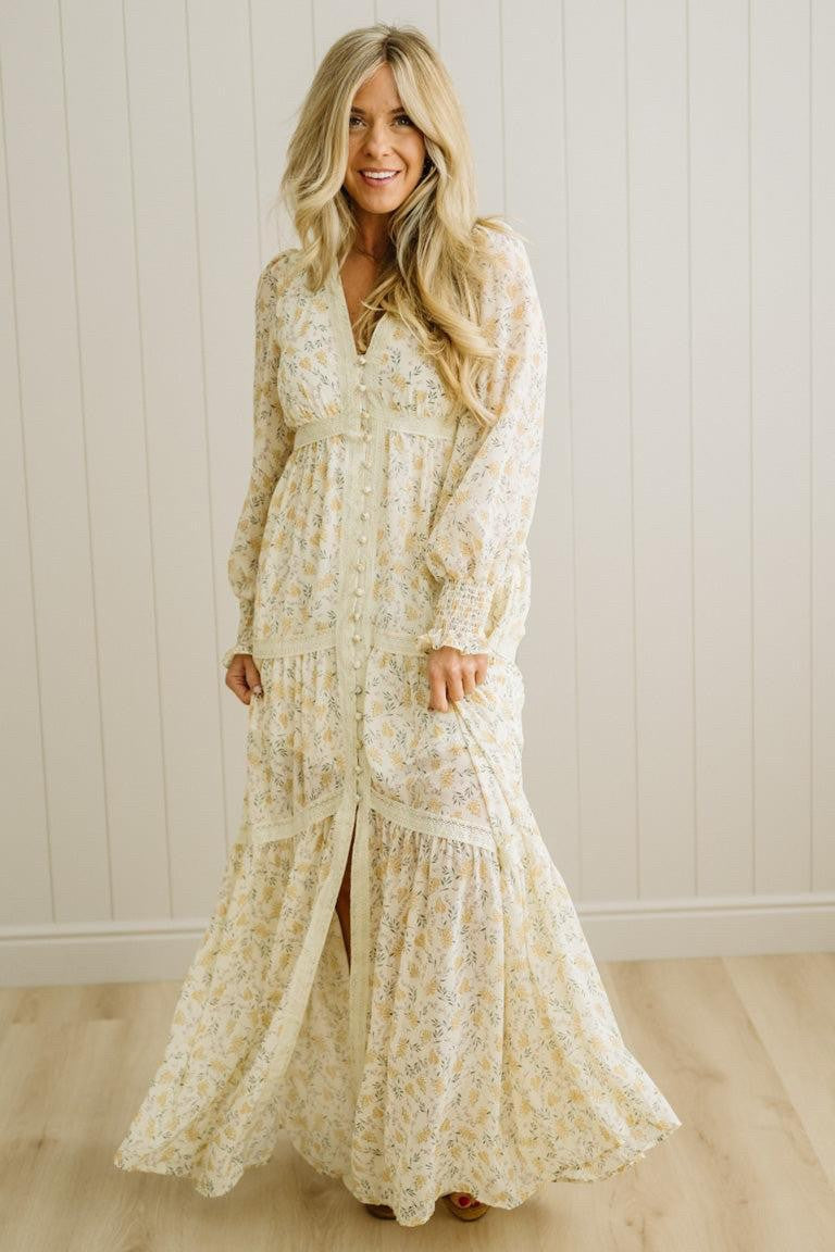 Daffodil Long Sleeve Maxi Dress|5889