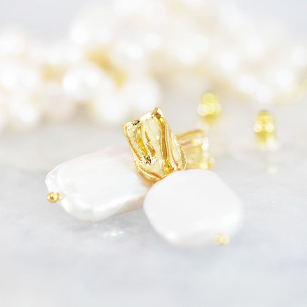 Sandy Pearl Drop Earrings|1333