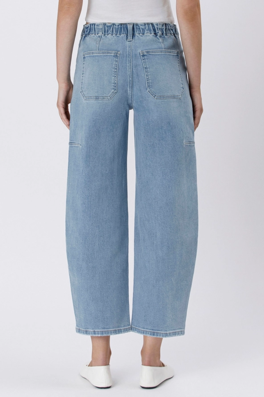 Super High Rise Elastic Band Barrel Jeans|2017