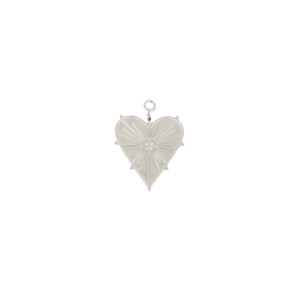 Statement Heart Charm - Silver|1414