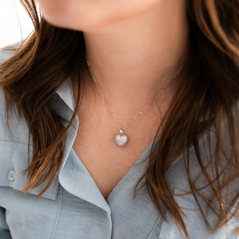 Mara Silver Heart Necklace|1342
