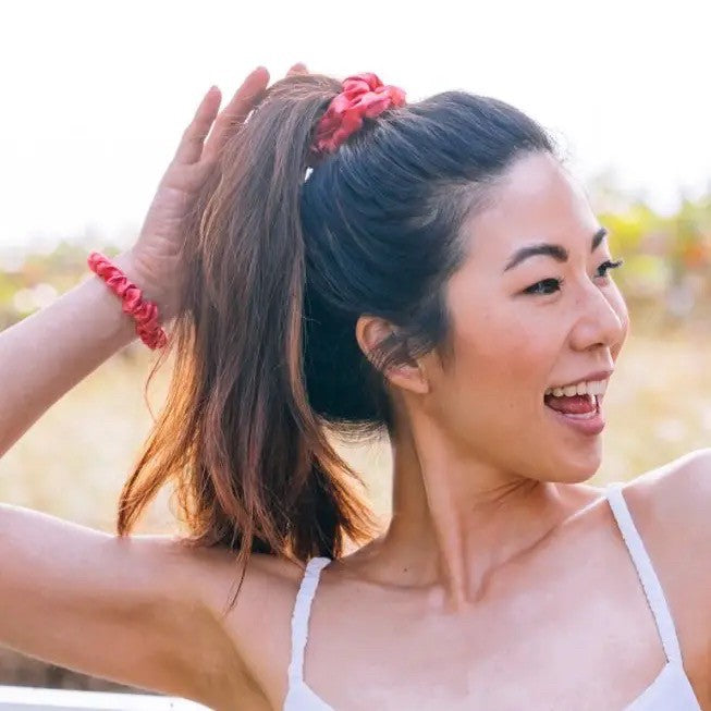 Silk Hair Scrunchie | Large | Slice of Summer|4734