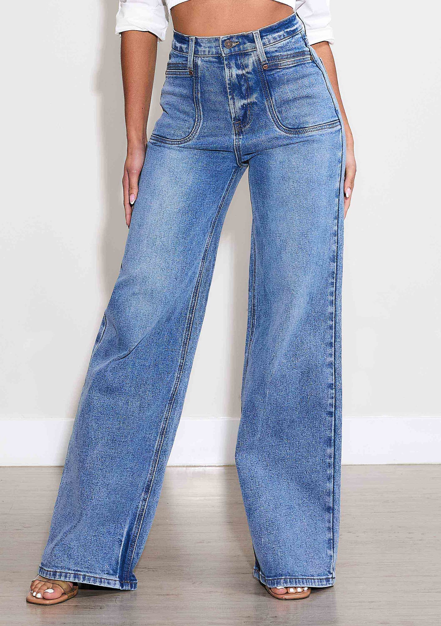 Meg Wide Leg Rigid W/ Comfort Stretch Denim