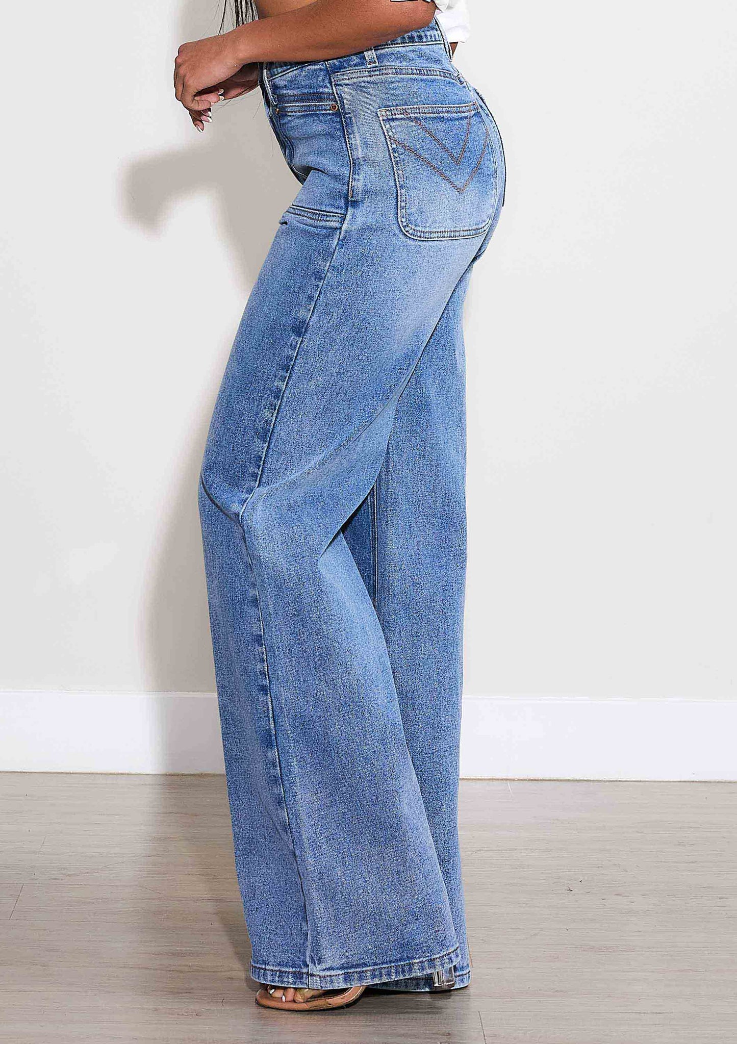 Meg Wide Leg Rigid W/ Comfort Stretch Denim