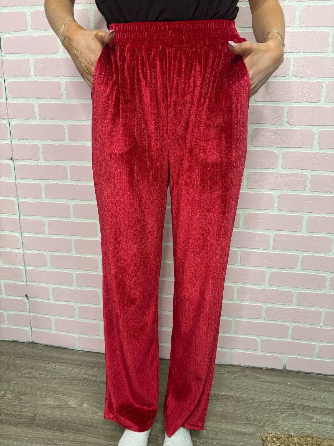 Velvet Red All Day Pants
