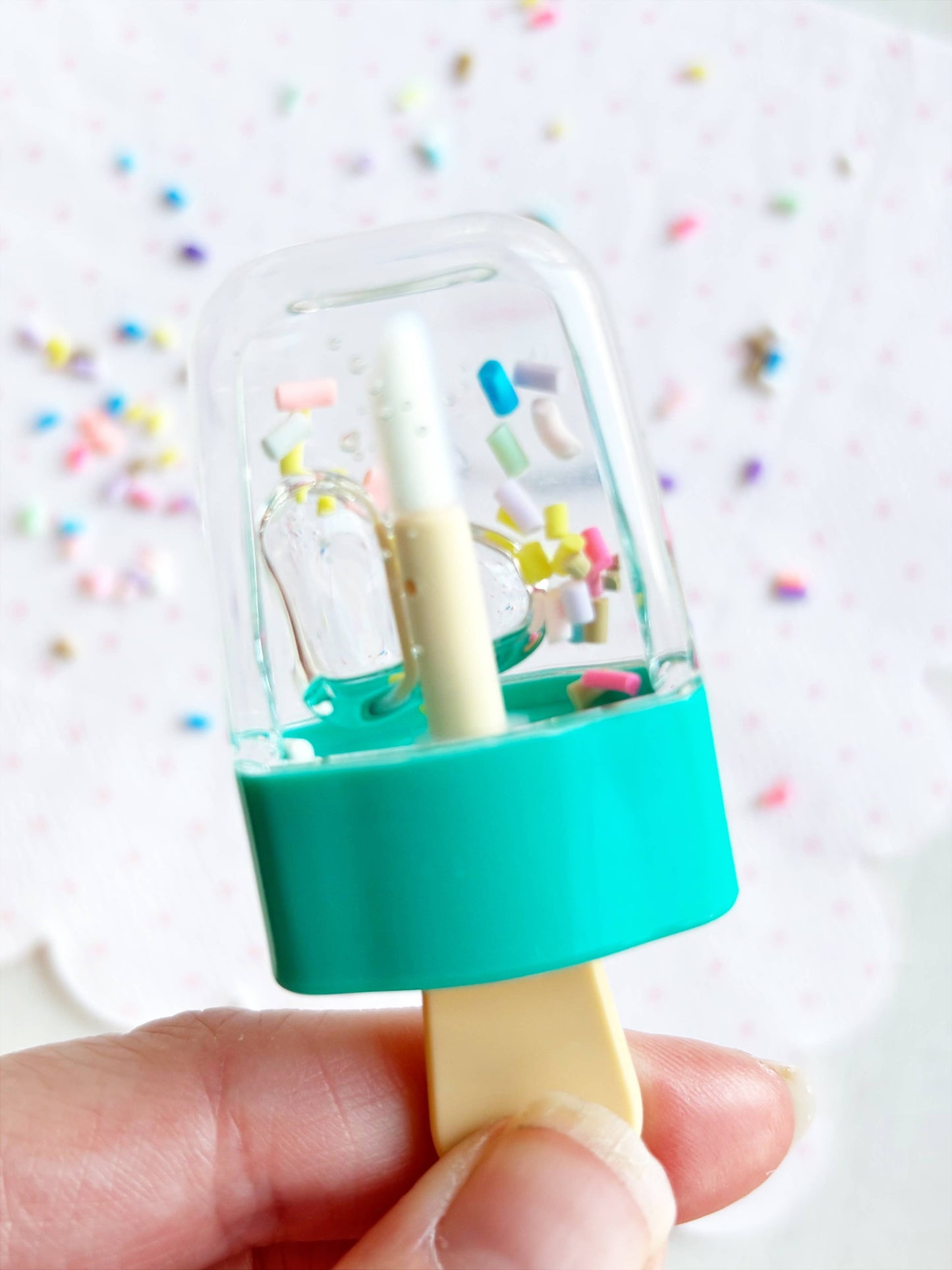 Teal Sprinkles Popsicle Lip Gloss