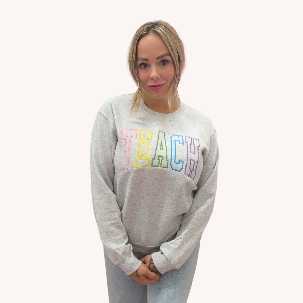 Teach Embroidered Crew