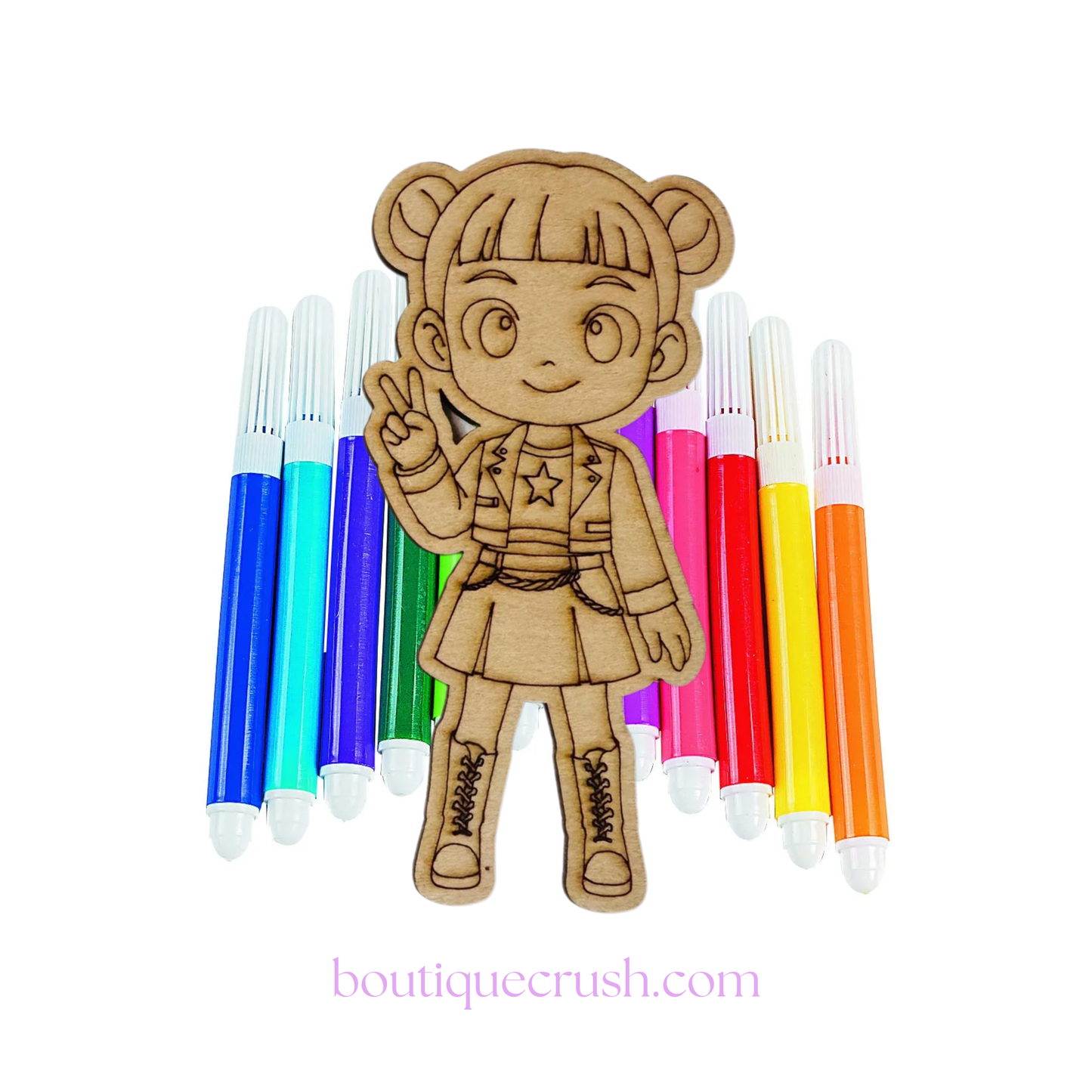 Color Your Own Keychain-Zoey