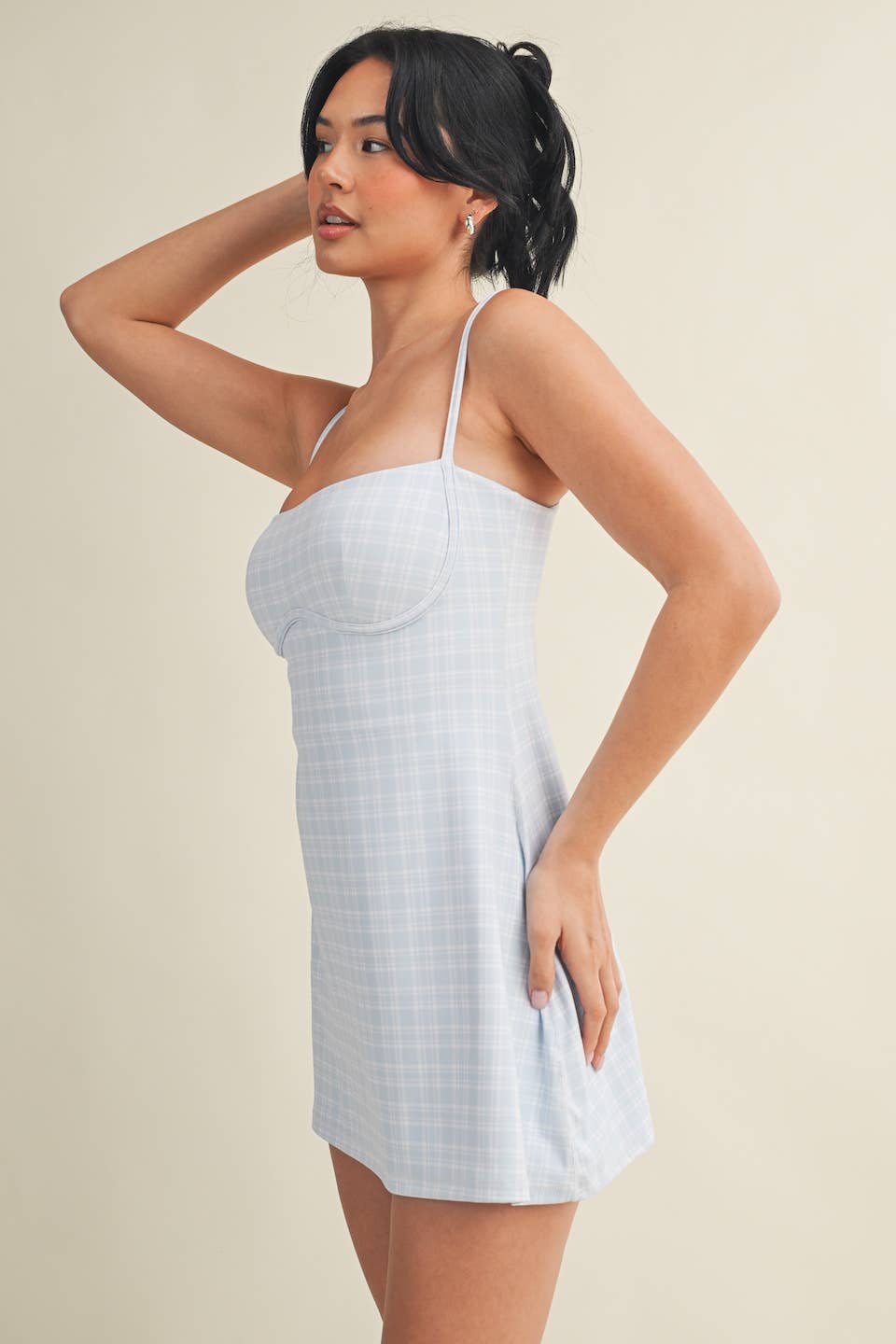 Plaid Print Sweetheart Dress