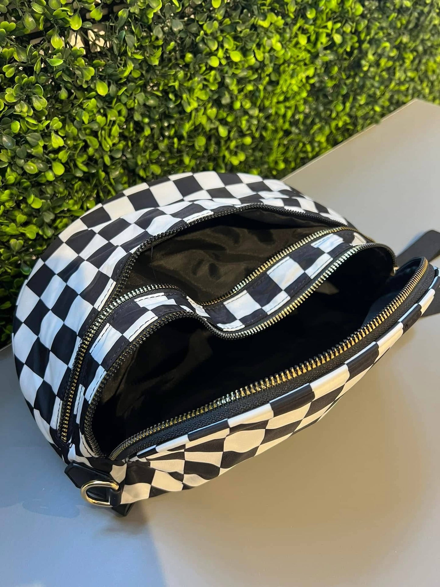 Checkered Double Zip Nylon Bag (MORE COLORS!)